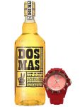 Dos Mas Zimtlikör mit Tequila 0,7 Liter + Dos Mas Uhr