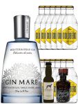Gin-Set Gin Mare 0,7 Liter + Windspiel Gin 4cl + Filliers Gin 4 cl, 12 x Goldberg Tonic 0,2 Liter
