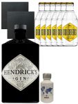 Gin-Set Hendricks Gin 0,7 Liter + Nordes Atlantic Gin 5cl + 6 Goldberg Tonic 0,2 Liter + 2 Schieferuntersetzer