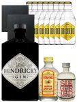 Gin-Set Hendricks Gin 0,7 Liter + Siegfried Gin 4cl + Gordons Gin 5cl + 8 x Goldberg Tonic 0,2 Liter + 2 Schieferuntersetzer