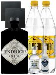 Gin-Set Hendricks Gin 0,7 Liter + The Duke Gin 5 cl + Citadelle Gin 5 cl + 2 x Goldberg Tonic 1,0 Liter + 2 Schieferuntersetzer