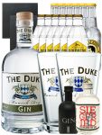 Gin-Set The Duke Gin 0,7 Liter + Black Gin 5cl + Siegfried Dry Gin 4cl + 6 x Thomas Henry Tonic 0,2 Liter, 6 x Goldberg Tonic 0,2 Liter + 2 Schieferuntersetzer + 2 x The Duke Glas