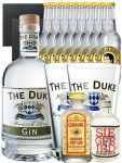 Gin-Set The Duke Gin 0,7 Liter + Siegfried Gin 4cl + Gordons Gin 5 cl + 8 Thomas Henry Water 0,2 Liter + 2 Schieferuntersetzer + 2 x The Duke Glas 0,3 Liter