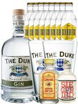 Gin-Set The Duke Gin 0,7 Liter + Siegfried Gin 4cl + Gordons Gin 5 cl + 8 x Goldberg Tonic 0,2 Liter + 2 x The Duke Glas 0,3 Liter