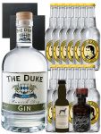 Gin-Set The Duke Gin 0,7 Liter + Windspiel Gin 4cl + Filliers Premium Gin 4cl, 12 x Thomas Henry Tonic 0,2 Liter + 2 Schieferuntersetzer
