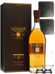 Glenmorangie 18 Jahre Extremely Rare 0,7 Liter + 2 Glencairn Gläser + 2 Schieferuntersetzer quadratisch 9,5 cm