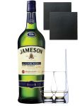 Jameson Signature Reserve Irish Whiskey 1,0 Liter + 2 Glencairn Gläser + 2 Schieferuntersetzer 9,5 cm + Einwegpipette 1 Stück