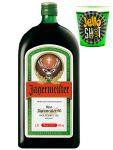 Jägermeister aus Deutschland 1,0 Liter + Jello Shot Waldmeister Wackelpudding mit Wodka 42 Gramm Becher