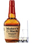 Makers Mark Bourbon Whiskey 1,0 Liter + 2 Glencairn Gläser + Einwegpipette 1 Stück