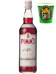 Pimms No.1 Likör englischer Szene Aperitiv 1,0 Liter + Jello Shot Waldmeister Wackelpudding mit Wodka 42 Gramm Becher