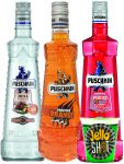 Puschkin Mix Set 1 x 0,7L Nuts & Nougat, 1 x 0,7L Orange Shouting und 1 x 0,7L Red Sky + Jello Shot Waldmeister Wackelpudding mit Wodka 42 Gramm Becher