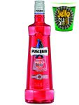 Puschkin Red Orange Vodkamix 1,0 Liter + Jello Shot Waldmeister Wackelpudding mit Wodka 42 Gramm Becher