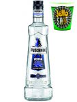 Puschkin Vodka 0,5 Liter + Jello Shot Waldmeister Wackelpudding mit Wodka 42 Gramm Becher