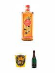 Miamee Orange Goldwasser Likör 0,7 Liter + Jello Shot Maracuja Wackelpudding mit Wodka 42 Gramm Becher + Rotkäppchen Riesling Sekt 0,75 Liter