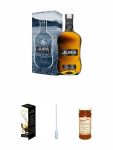 Isle of Jura 12 Jahre Elixier Single Malt Whisky 0,7 Liter + Glencairn Glas Twin Pack Whiskyglas Stölzle 2 Stück + Einweg-Pipette 1 Stück + Glenfarclas Whisky Orangen Marmelade 340 Gramm Glas
