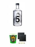 5 Continents Hamburg Dry Gin 0,7 Liter + Jello Shot Waldmeister + 2 Schiefer Glasuntersetzer
