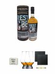 Bruichladdich 12 Jahre 59,3% Rest and Be 0,7 Liter + Edradour Malt Whisky Fudge 170 Gramm GP + The Glencairn Glass Whisky Glas Stlzle 2 Stck + Schiefer Glasuntersetzer eckig ca. 9,5 cm  2 Stck