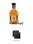Cardhu Amber Rock Single Malt Whisky 0,7 Liter + 2 Glencairn Glser + Einwegpipette 1 Stck + Schiefer Glasuntersetzer eckig ca. 9,5 cm  2 Stck