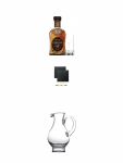 Cardhu 15 Jahre Single Malt Whisky 0,7 Liter + 2 Glencairn Glser + Einwegpipette 1 Stck + Schiefer Glasuntersetzer eckig ca. 9,5 cm  2 Stck + Wasserkrug Half Pint Serie The Glencairn Glass Stlzle