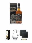 Jack Daniels Masters Distillers 0,7 Liter + Glencairn Glas Twin Pack Whiskyglas Stlzle 2 Stck + Wasserkrug Half Pint Serie The Glencairn Glass Stlzle + Schiefer Glasuntersetzer eckig ca. 9,5 cm  2 Stck
