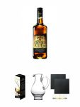 Jim Beam Devils Cut 1,0 Liter + Glencairn Glas Twin Pack Whiskyglas Stlzle 2 Stck + Wasserkrug Half Pint Serie The Glencairn Glass Stlzle + Schiefer Glasuntersetzer eckig ca. 9,5 cm  2 Stck