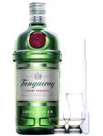 Tanqueray London Dry Gin 1,0 Liter + 2 Glencairn Gläser und Einwegpipette