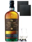 The Singleton of Dufftown 18 Jahre Single Malt Whisky 0,7 Liter + 2 Glencairn Gläser + 2 Schieferuntersetzer 9,5 cm