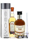 Whisky Probierset Edradour 10 Jahre 0,2L und Arran 10 0,2L + 500ml Voss Wasser Still, 2 Glencairn Gläser und eine Einwegpipette